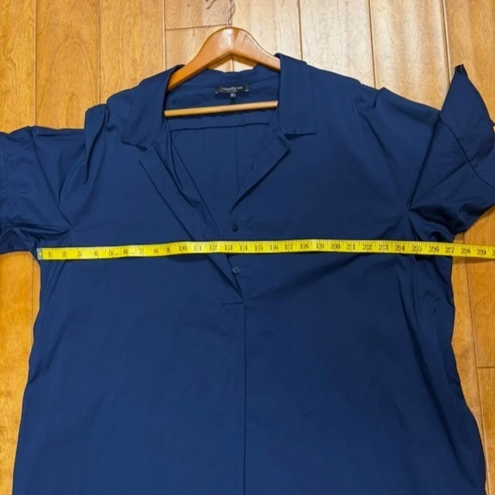 Lafayette 148 New York Zamira Collar Shirt Dress Size 3X Quiet Luxury Minimalist